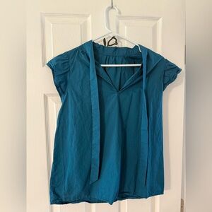 LOFT Teal Cap Sleeve Blouse